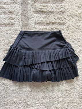 Lucky in love dark grey tennis skirt. Collab with Bethany Mattek-sands